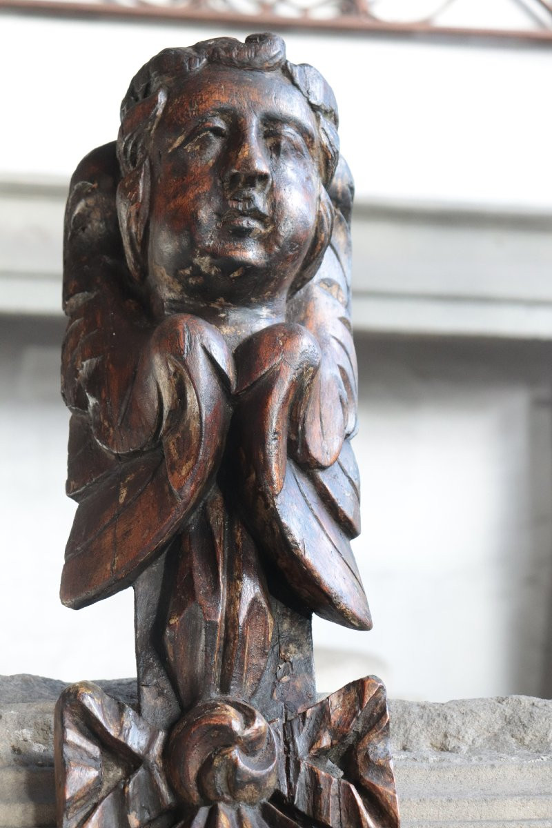 Paire de cariatides en bois sculpté, 18e siècle-photo-3