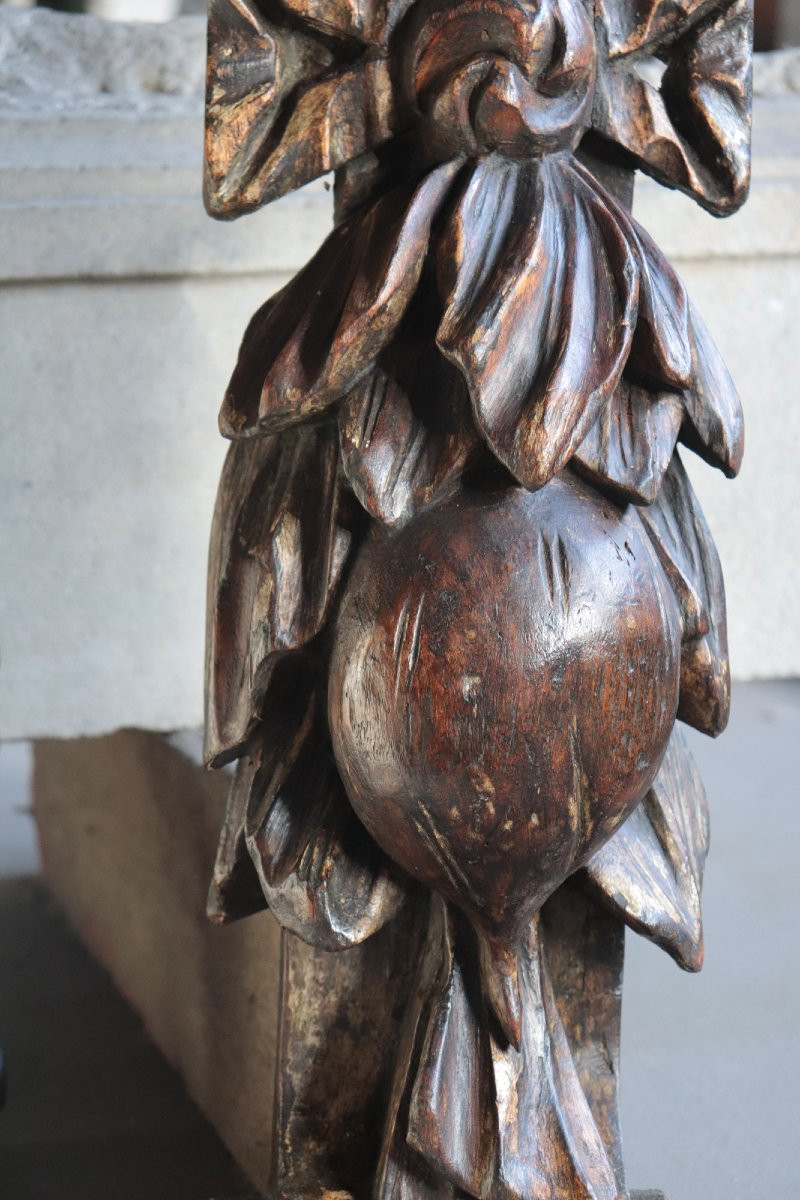 Paire de cariatides en bois sculpté, 18e siècle-photo-1