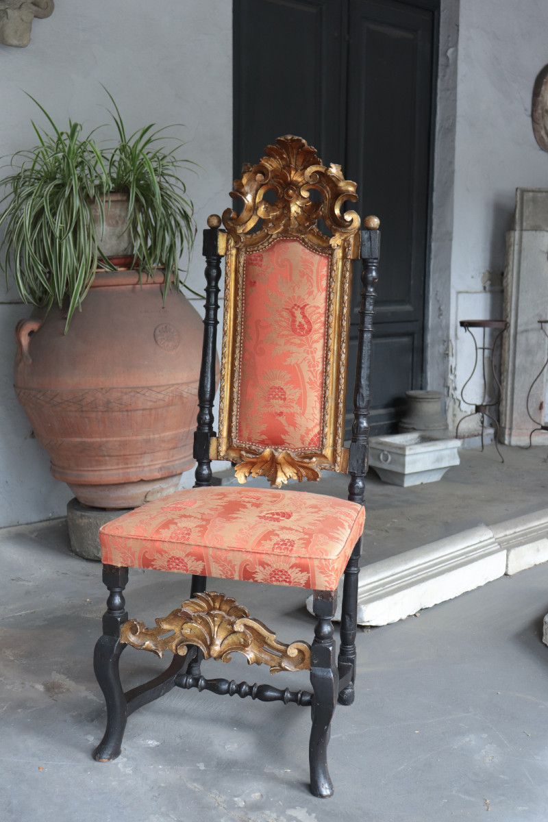 Fauteuil à Décor Doré, Venetie, 18e Siecle
