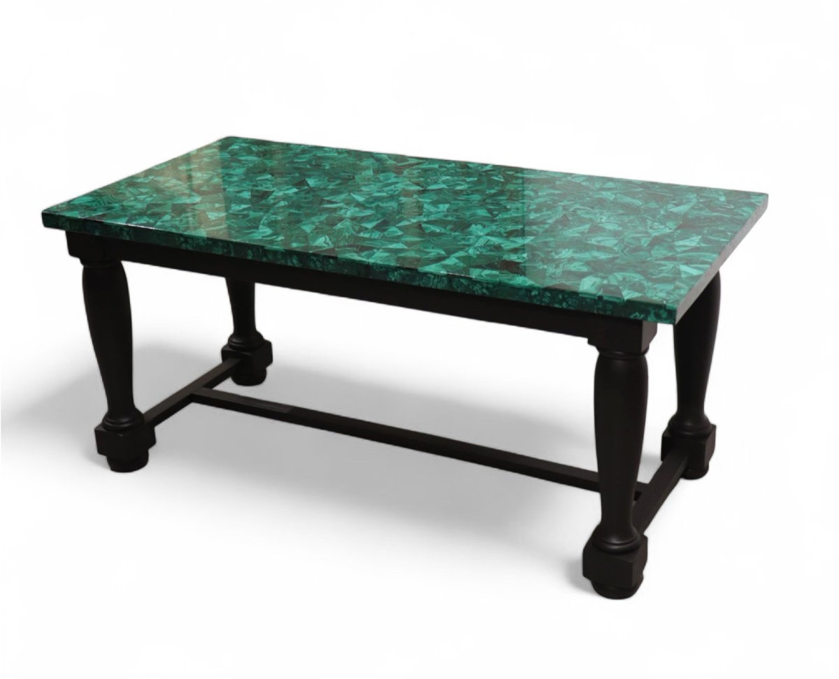 Smoking Table With Malachite Top, 20th Century-photo-2