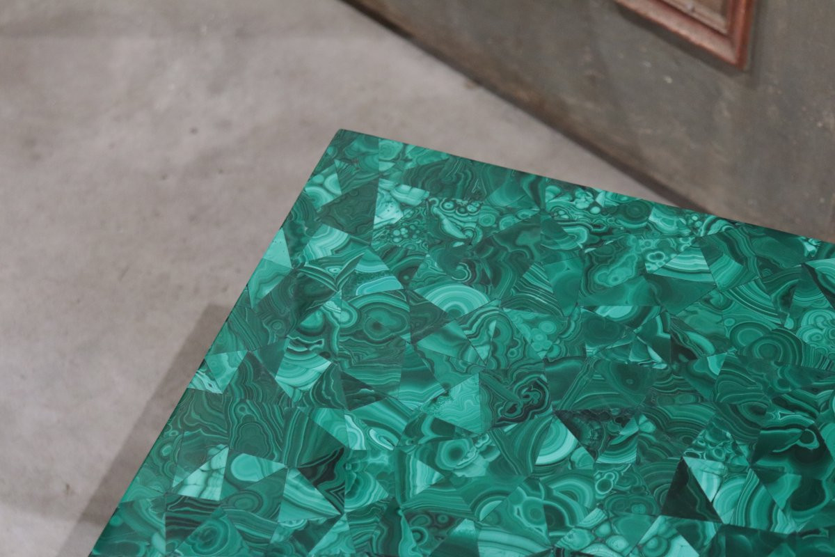 Smoking Table With Malachite Top, 20th Century-photo-4
