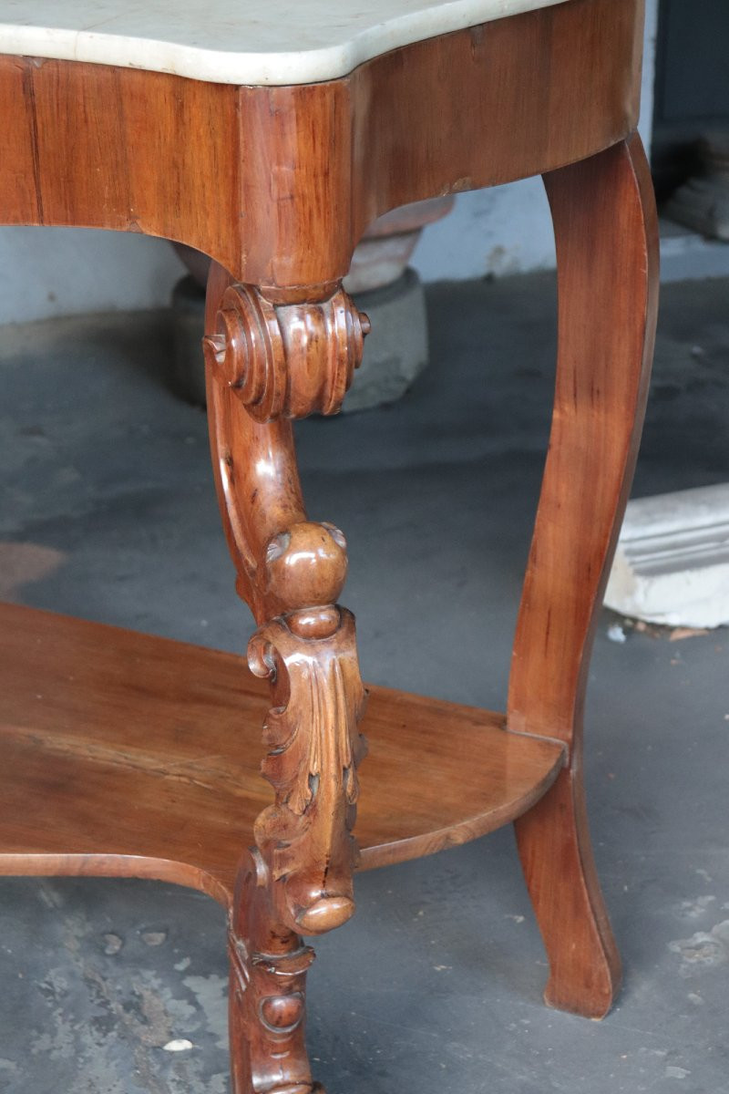 Walnut Console Table, Tuscany, 19th Century-photo-4