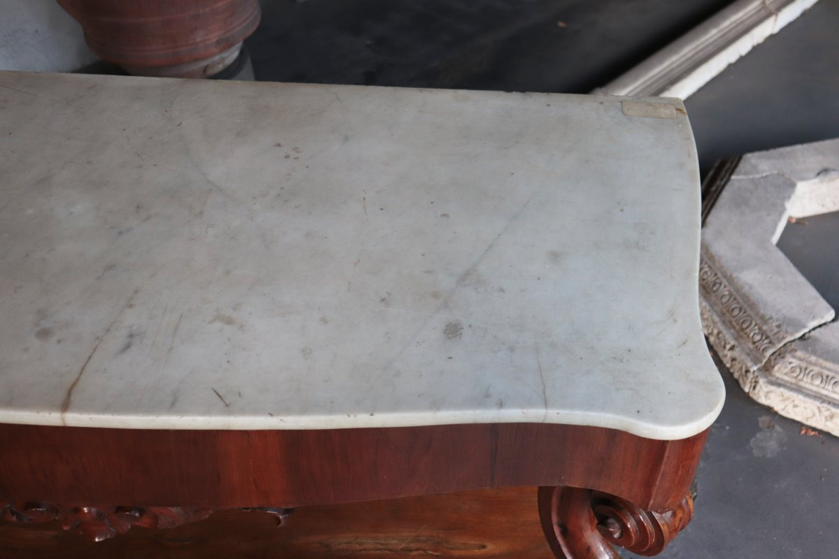 Walnut Console Table, Tuscany, 19th Century-photo-1