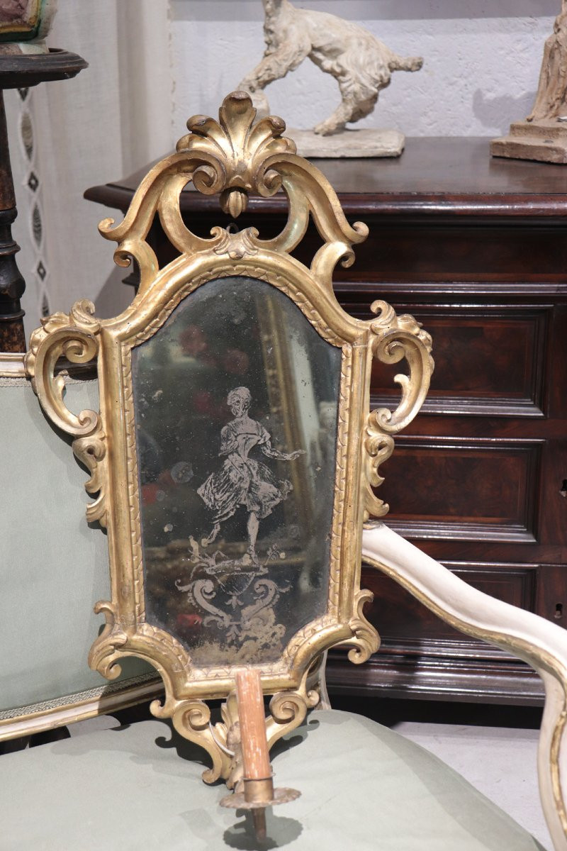 Pair Of Gilded Mirrors, Late 18th Century-photo-4