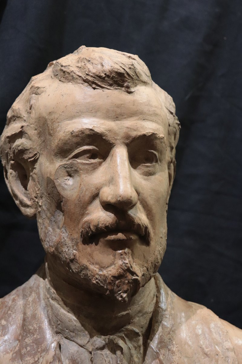 Giuseppe Di Ciolo (Lucques, 19e siècle) - Buste en terre cuite-photo-2