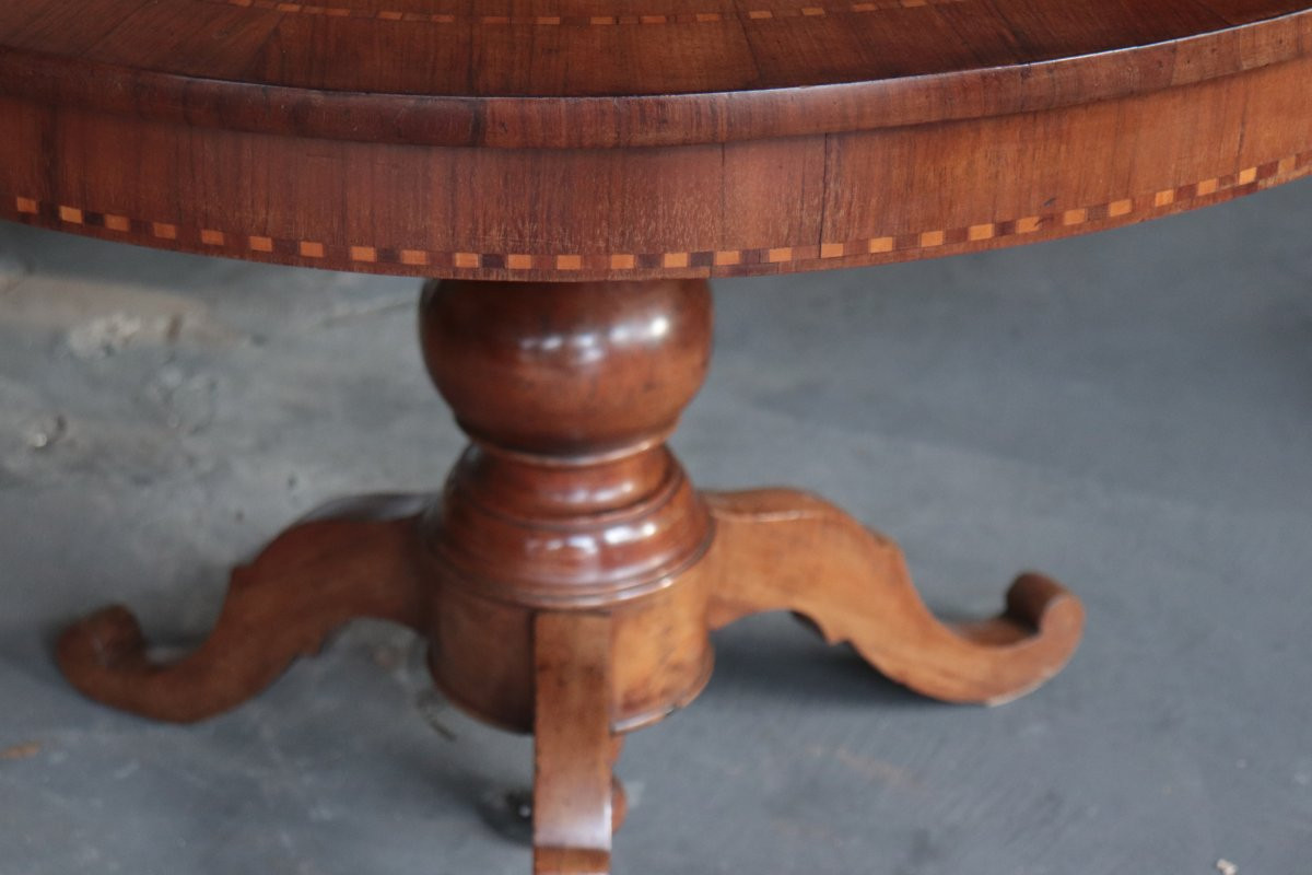Round Table With Inlaid Figures, 19th Century-photo-3