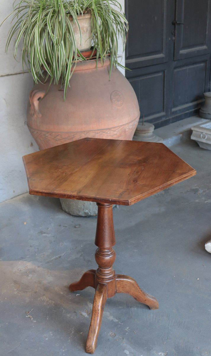 Hexagonal Table, Tuscany, 19th Century-photo-3