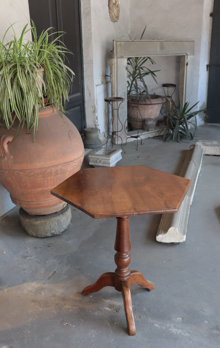 Hexagonal Table, Tuscany, 19th Century-photo-4
