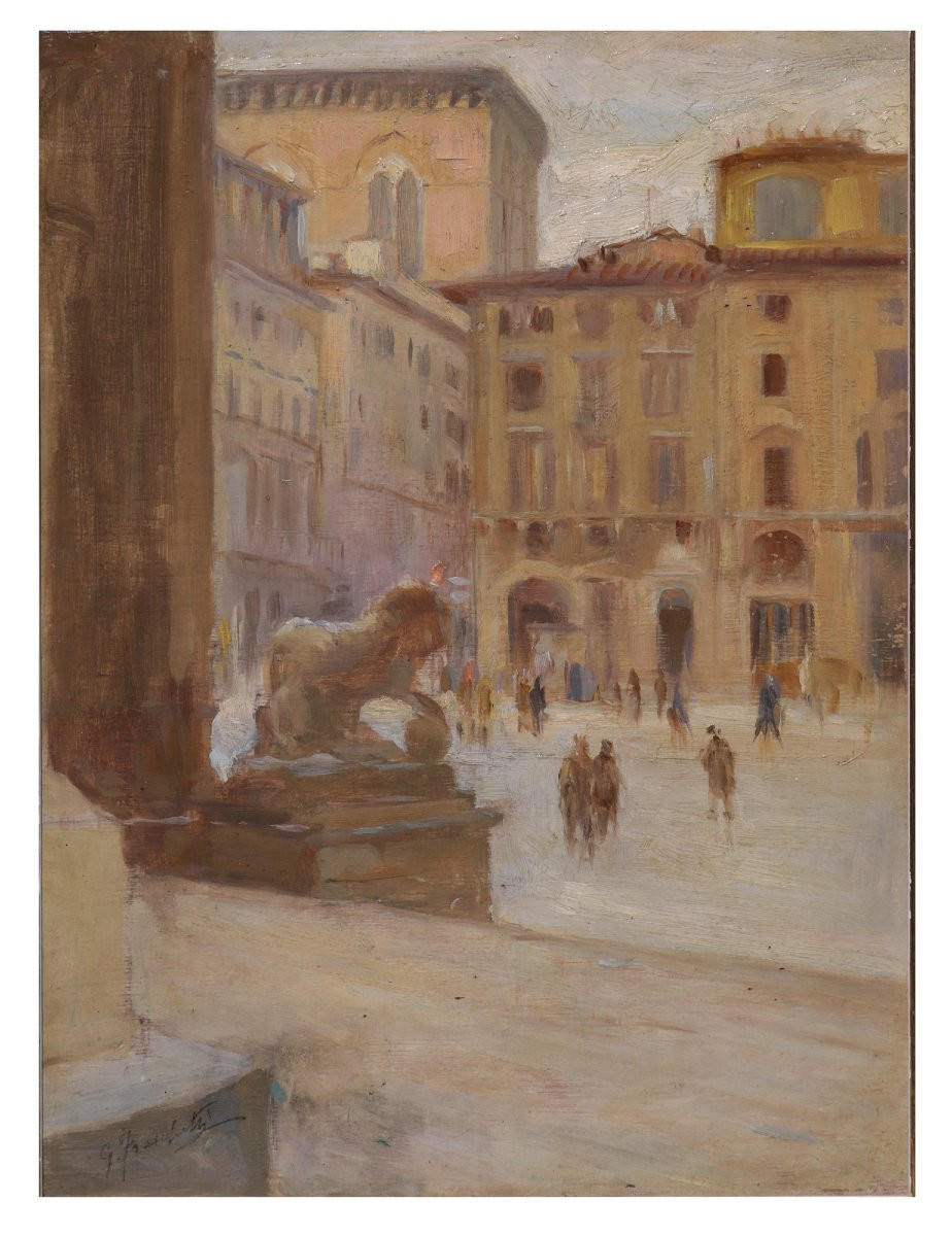 Giuseppe Fraschetti (Florence 1879 - 1956) 2 Paysages florentins-photo-3