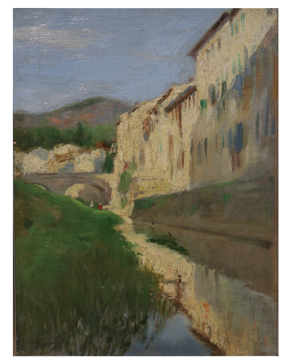 Giuseppe Fraschetti (Florence 1879 - 1956) 2 Paysages florentins-photo-1