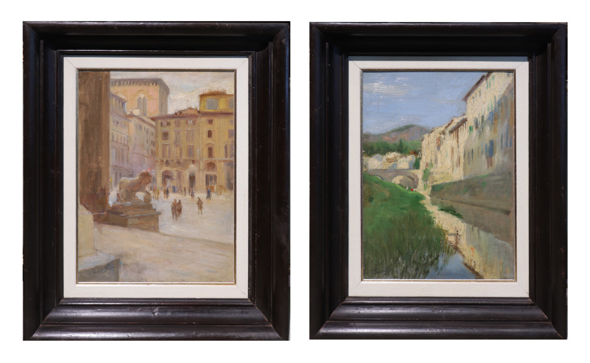 Giuseppe Fraschetti (Florence 1879 - 1956) 2 Paysages florentins