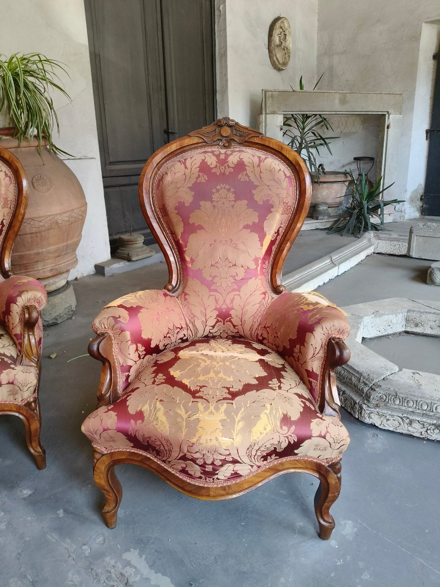 Pair Of Armchairs, Mid-19th Century-photo-2