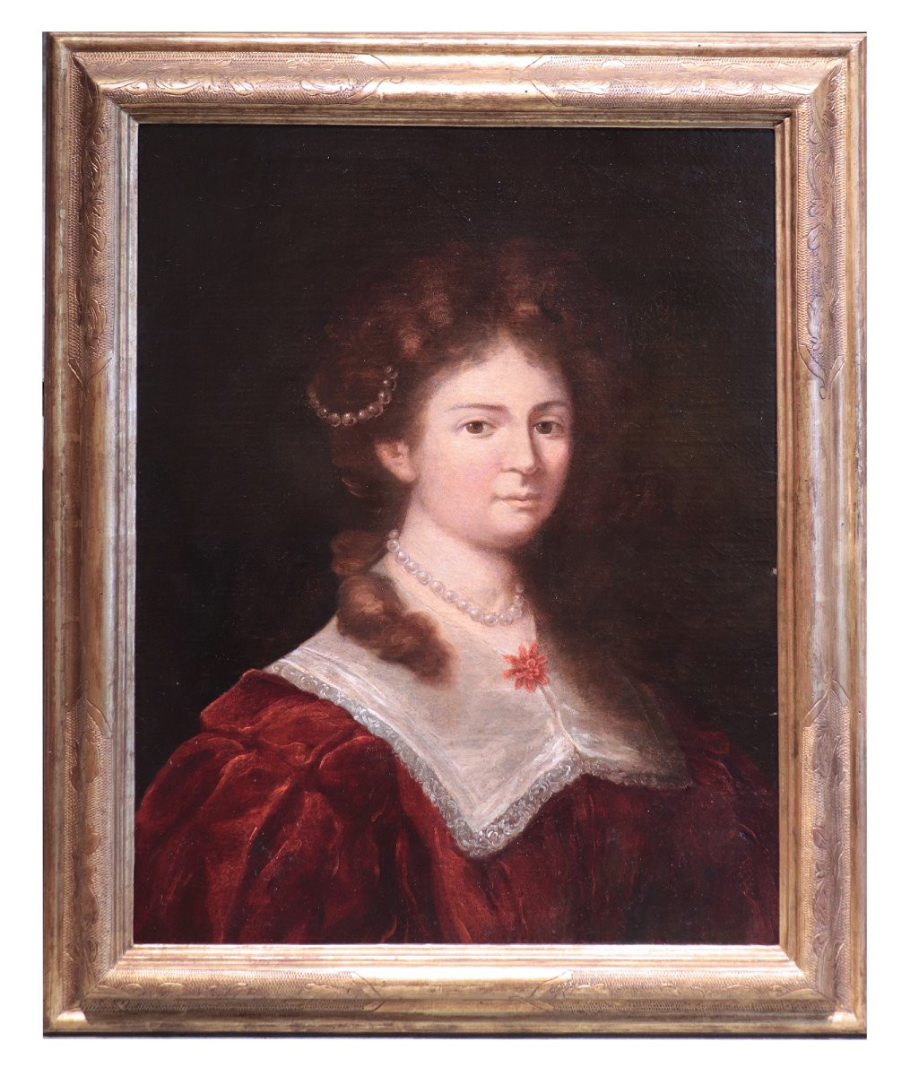 Portrait d'Une Dame, Peintre Français, 18e Siècle-photo-2