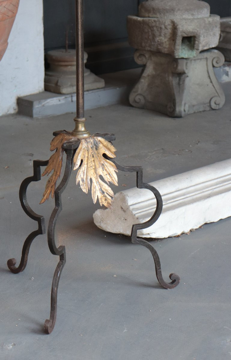 2 Grande Torchère - Chandelier en Fer 18e Siecle-photo-2