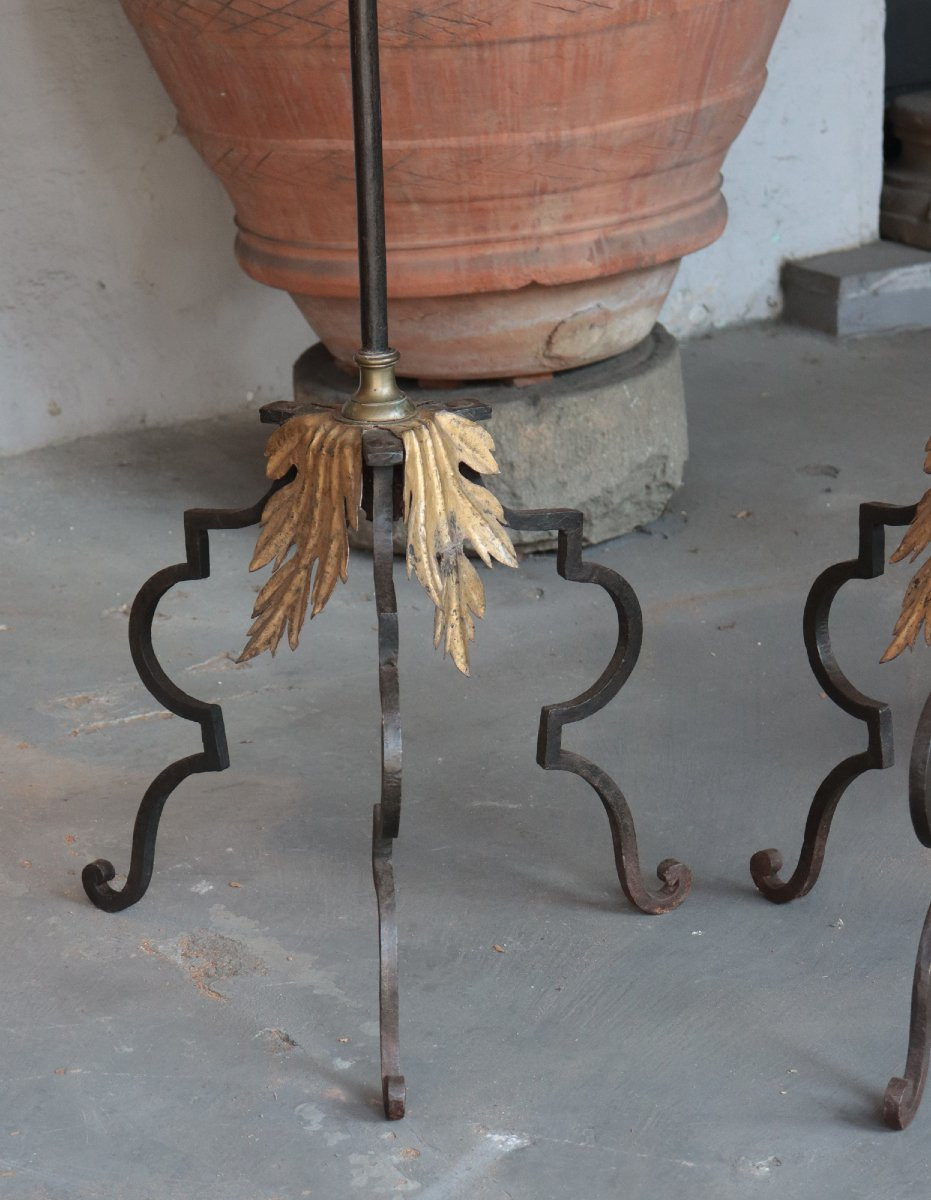 2 Grande Torchère - Chandelier en Fer 18e Siecle-photo-3