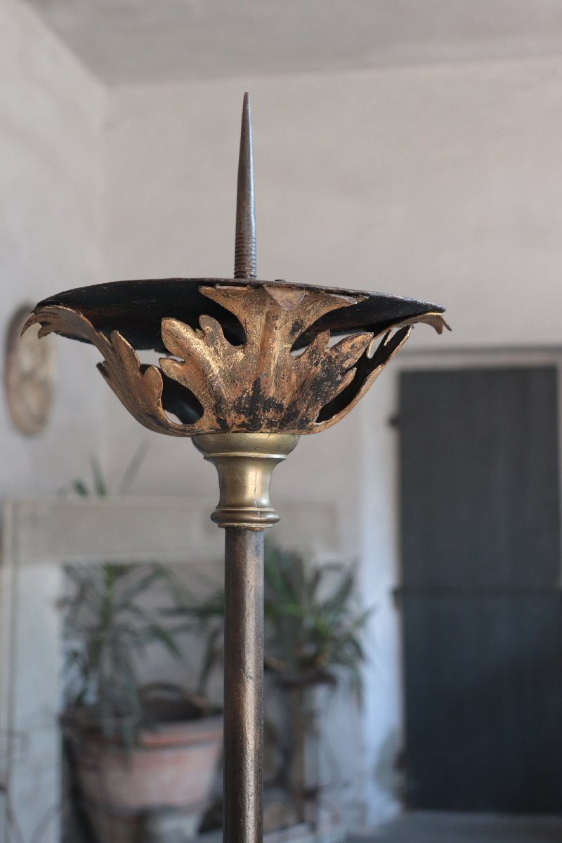 2 Grande Torchère - Chandelier en Fer 18e Siecle-photo-4