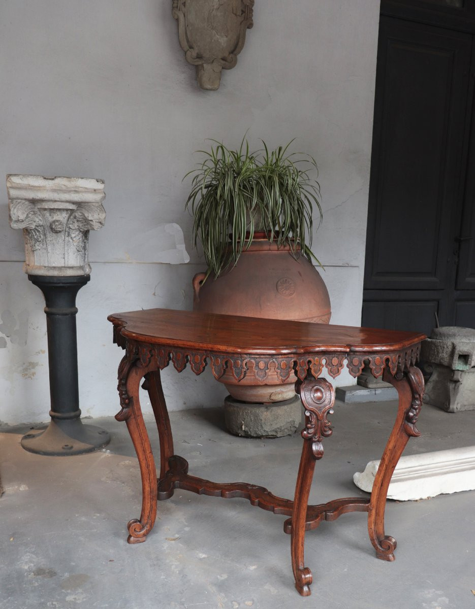 Walnut Console Table, Venice, 18th Century-photo-3