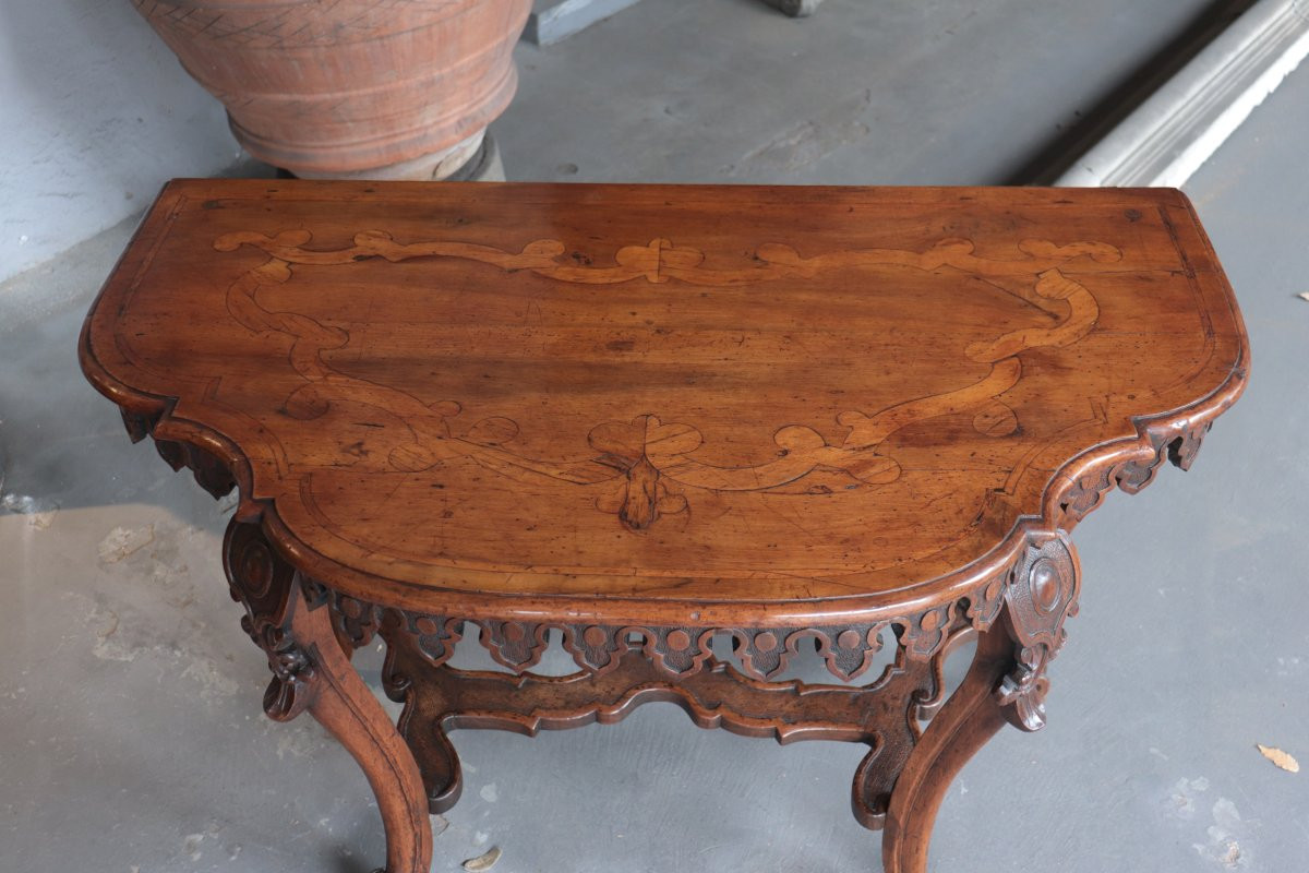 Walnut Console Table, Venice, 18th Century-photo-1