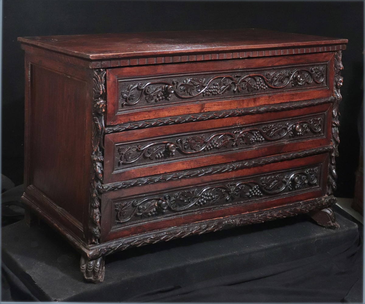 Commode Avec Cariatides, Italie, 17e Siècle