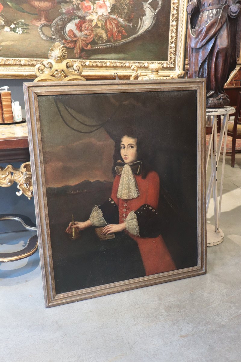 French School Tableau, Portrait, 17th Century-photo-3