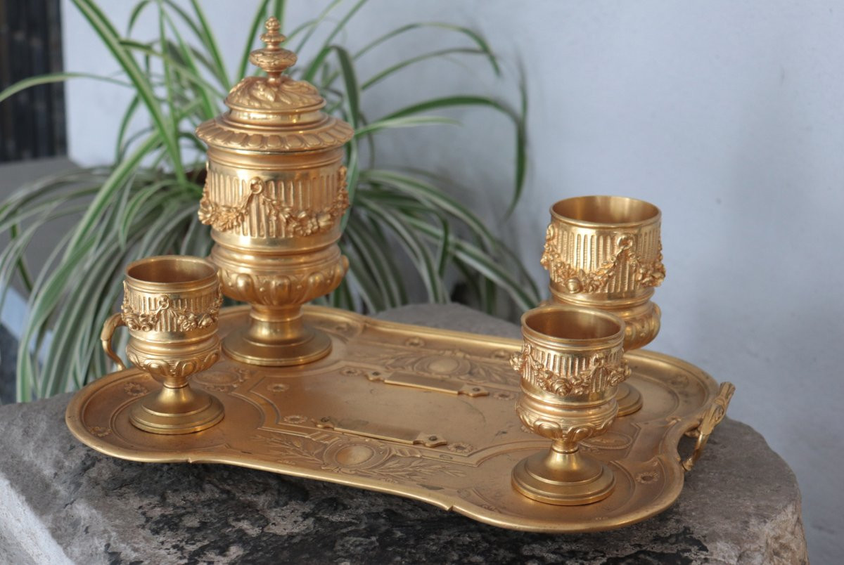 Gilded Bronze Inkwell, Napoleon III-photo-2