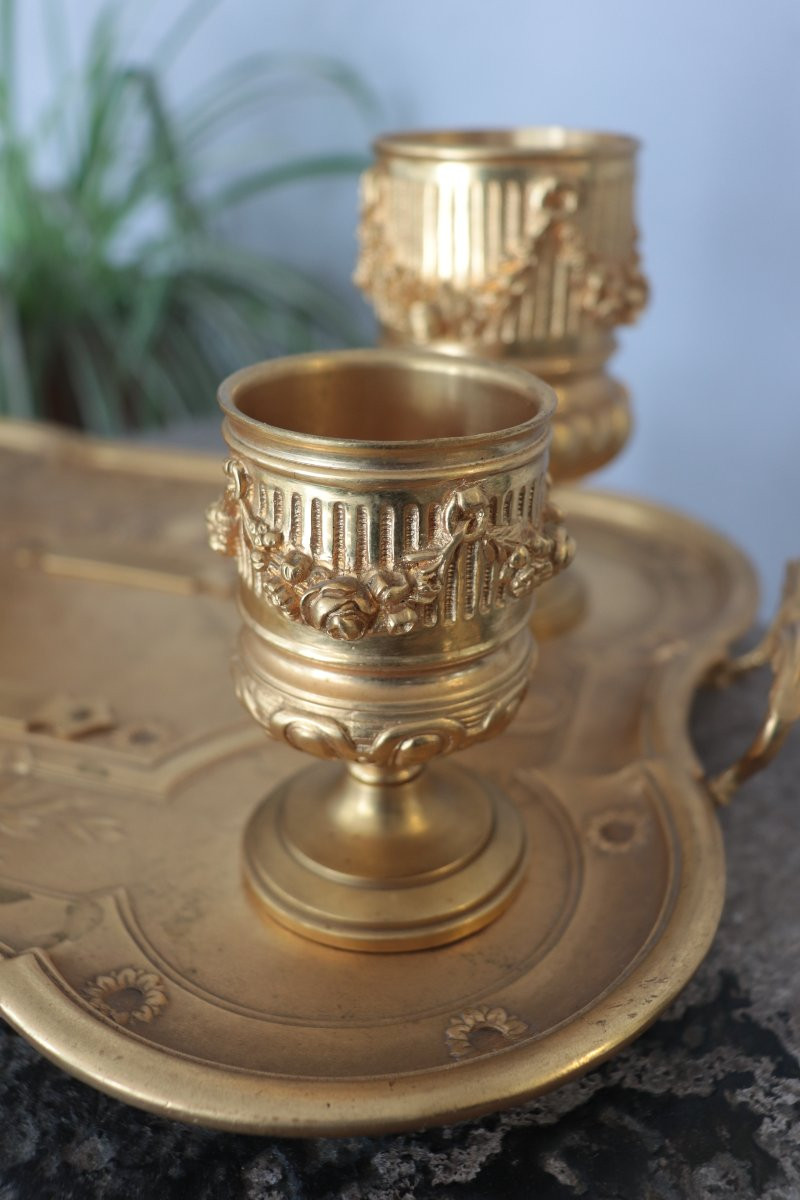 Gilded Bronze Inkwell, Napoleon III-photo-1