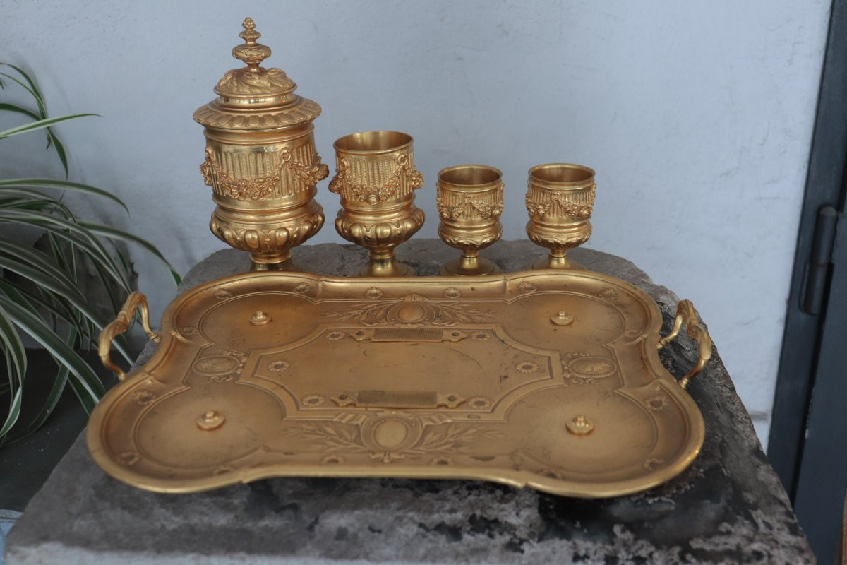 Gilded Bronze Inkwell, Napoleon III-photo-2
