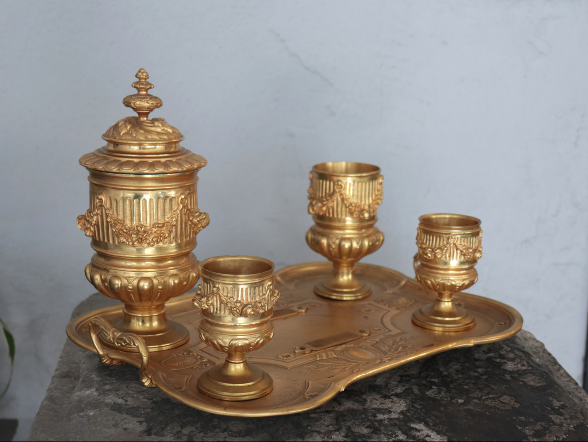 Gilded Bronze Inkwell, Napoleon III