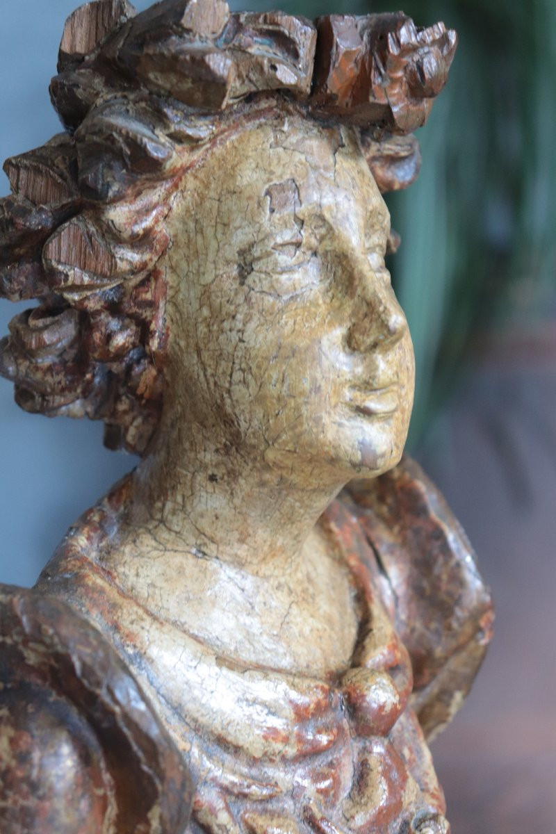 Paire d'anges polychromes, Toscane, 16e siècle-photo-1