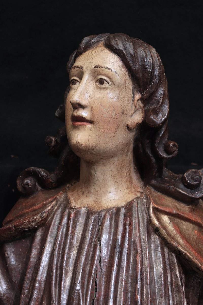Wooden Sculpture:   'st. John', 17th Century-photo-4