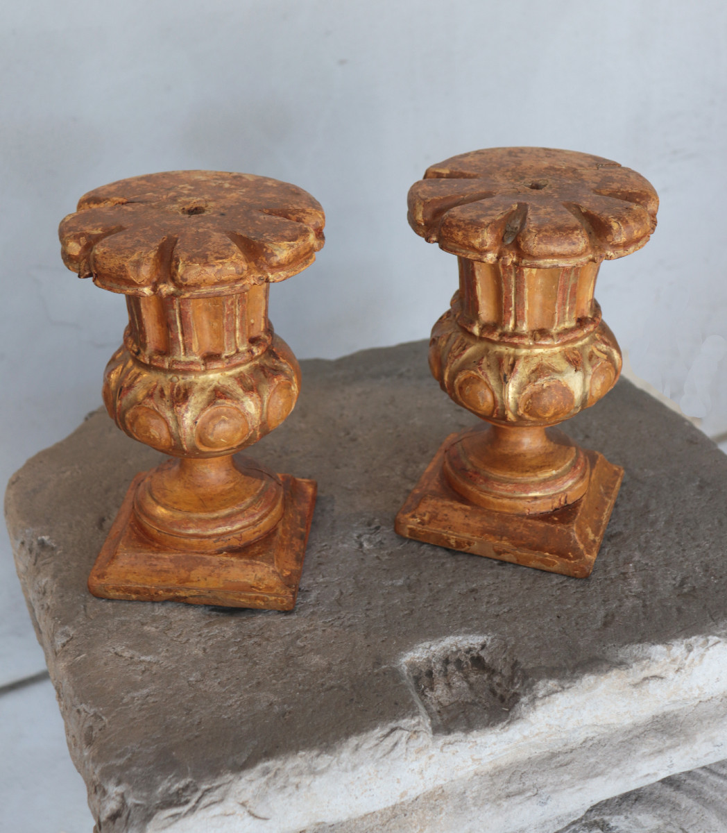 Pair Of Gilded Easter Vases, Tuscany, 18th Century