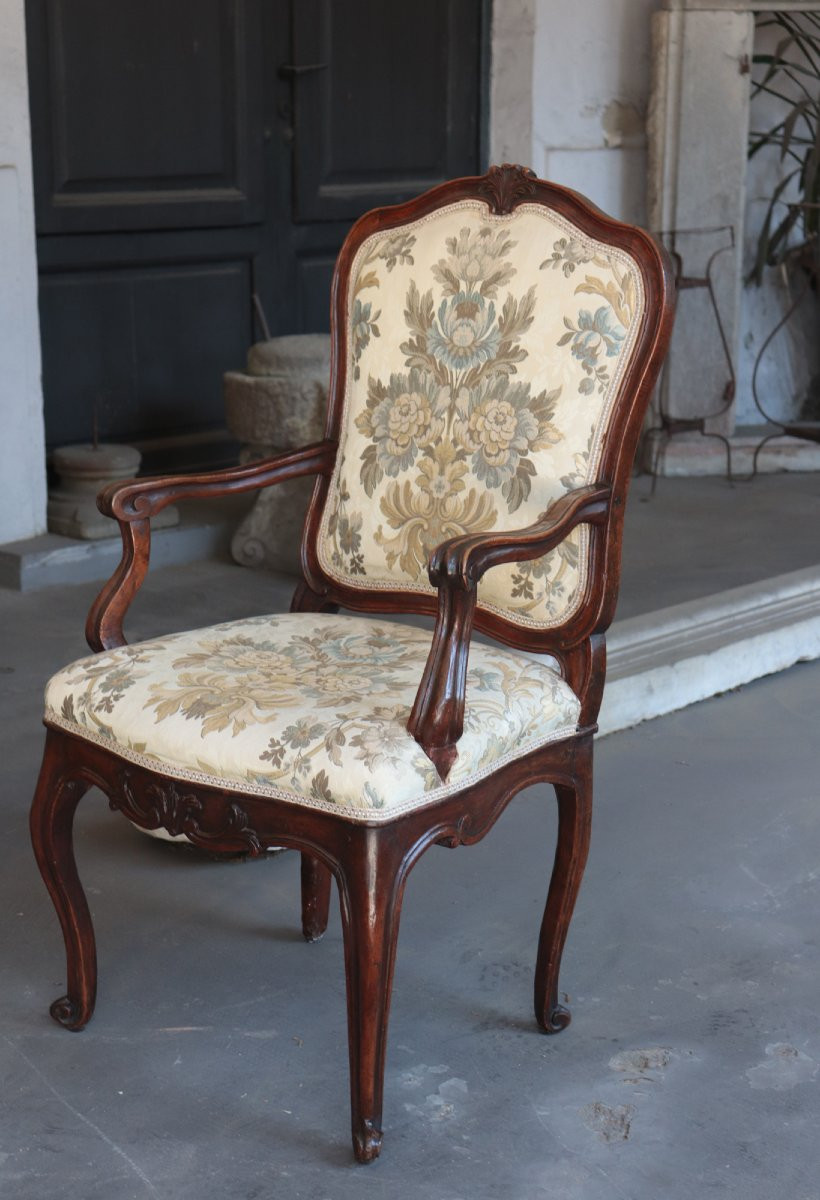 Pair Of Italian Armchairs. 18th Century-photo-2