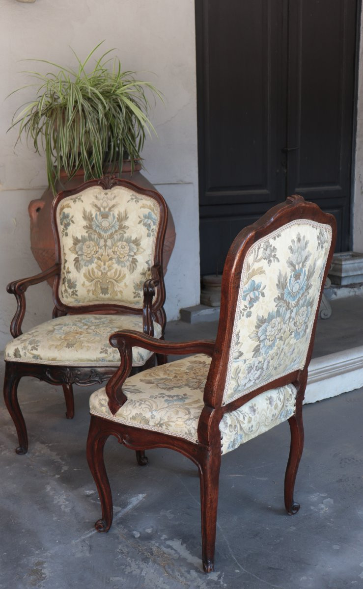 Paire de fauteuils italiens, 18e siècle-photo-1