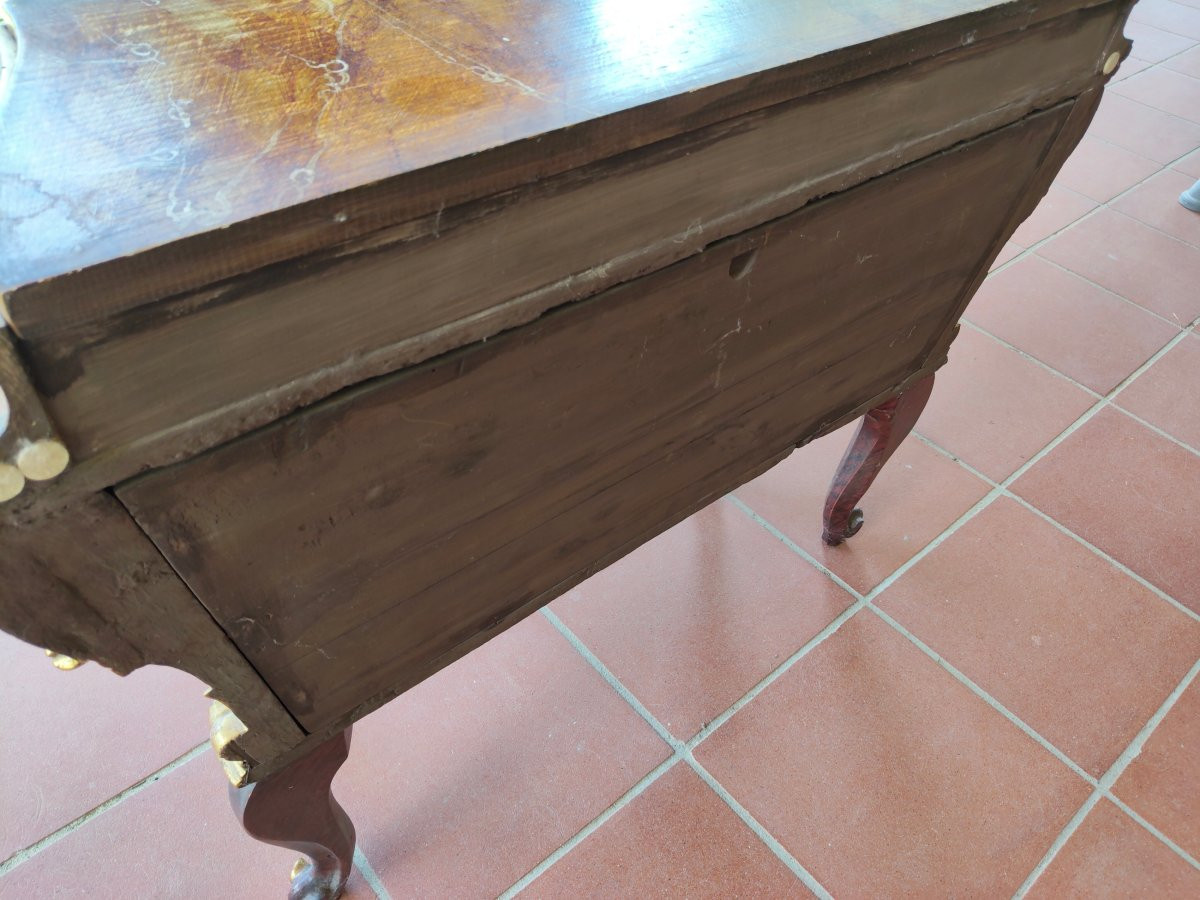 Pair Of Lacquer And Gold Nightstands, 20th Century-photo-3