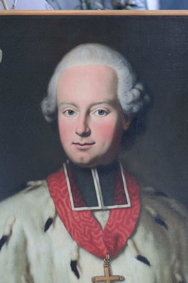Portrait ancien d'un personnage, Allemagne, 18e siècle-photo-3