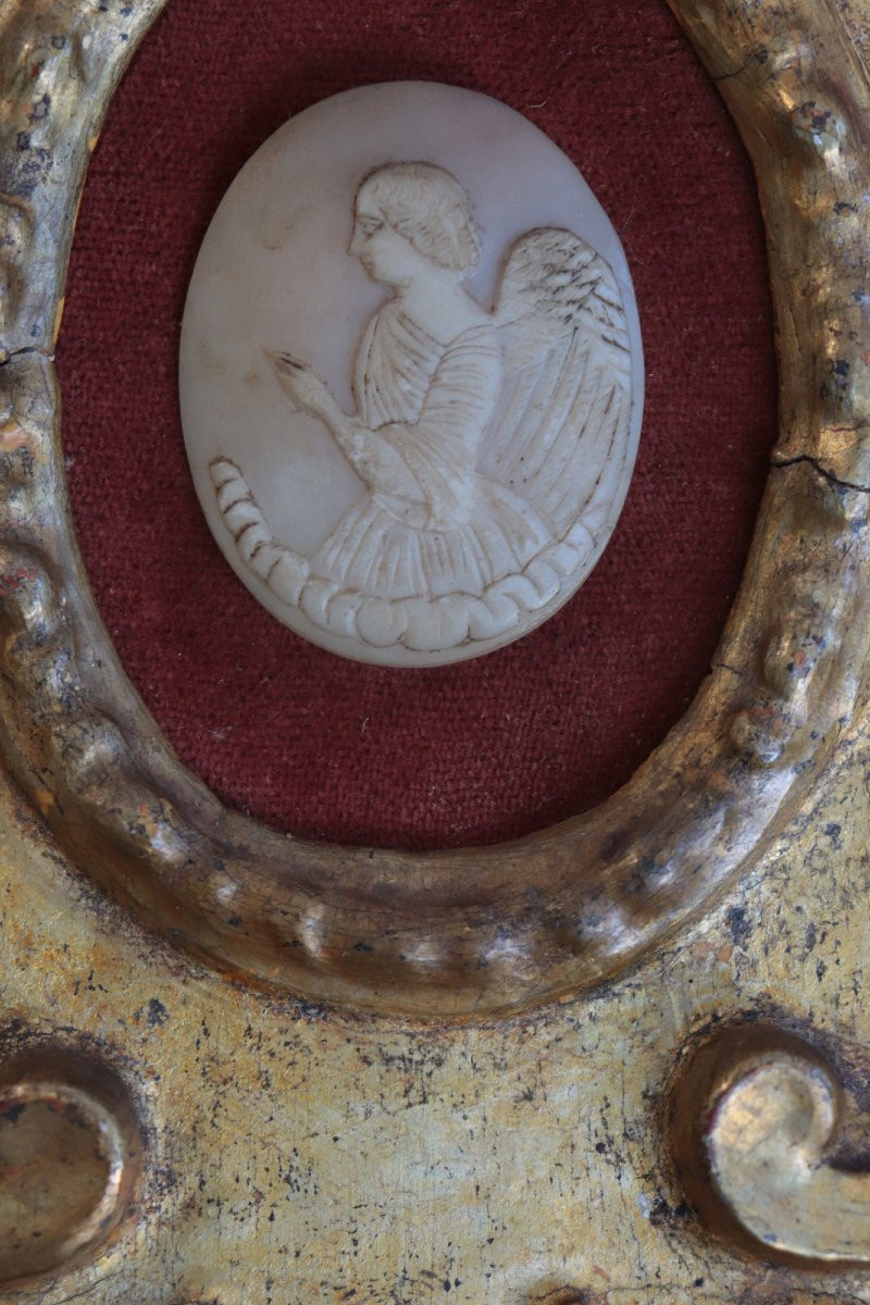 3 cadres dorés avec camée, Toscane, 18e siècle-photo-4