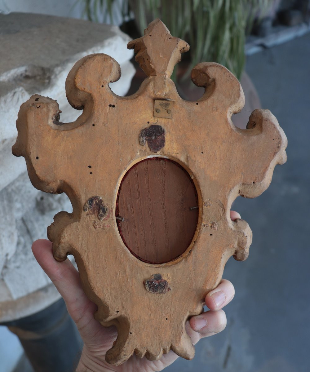 3 cadres dorés avec camée, Toscane, 18e siècle-photo-2