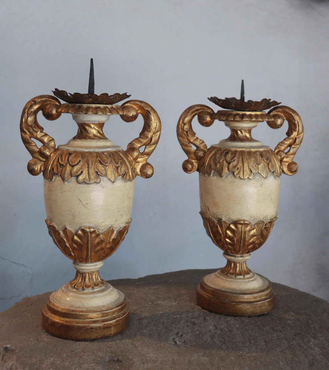 Pair Of Candlesticks, Tuscany, 18th Century