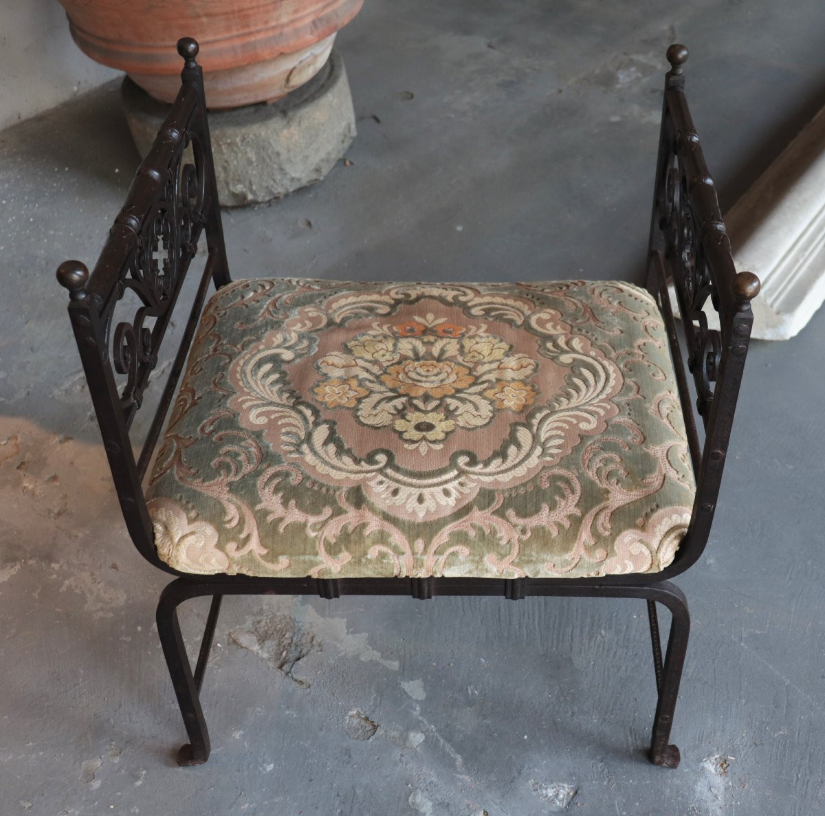 Tabouret en fer forgé, Toscane, XIXe siècle-photo-1