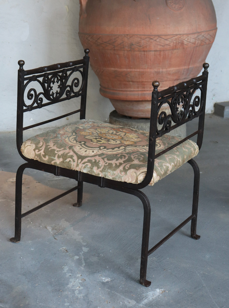 Tabouret en fer forgé, Toscane, XIXe siècle