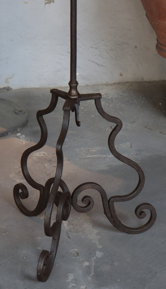 Torchère -Chandelier en fer forgé, Toscane, XVIIIe siècle-photo-2