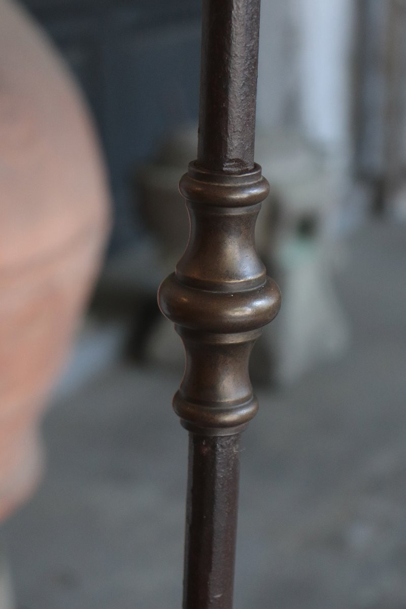 Torchère -Chandelier en fer forgé, Toscane, XVIIIe siècle-photo-3