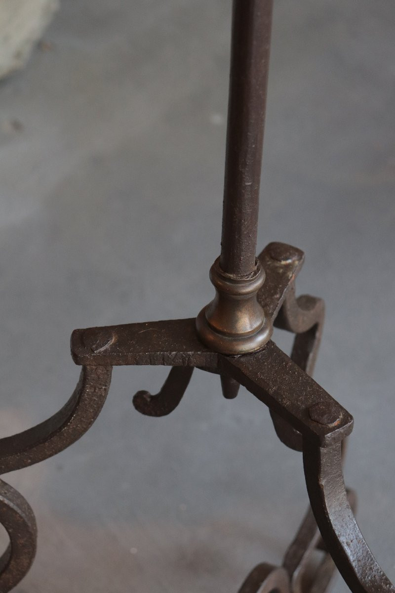 Torchère -Chandelier en fer forgé, Toscane, XVIIIe siècle-photo-4