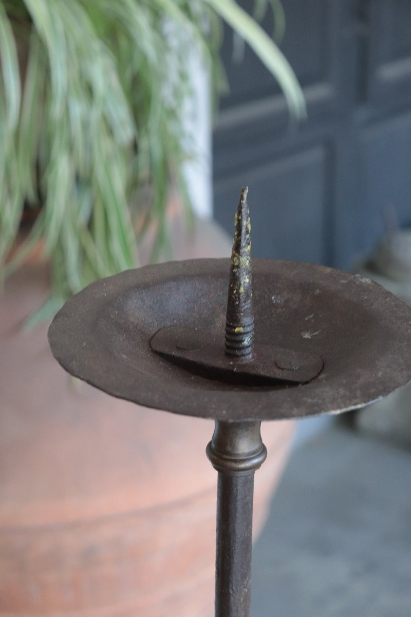 Torchère -Chandelier en fer forgé, Toscane, XVIIIe siècle-photo-1