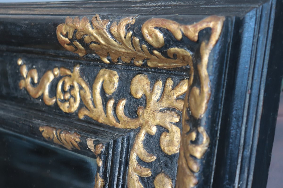 Miroir noir à motifs dorés, Toscane, XVIIe siècle-photo-4