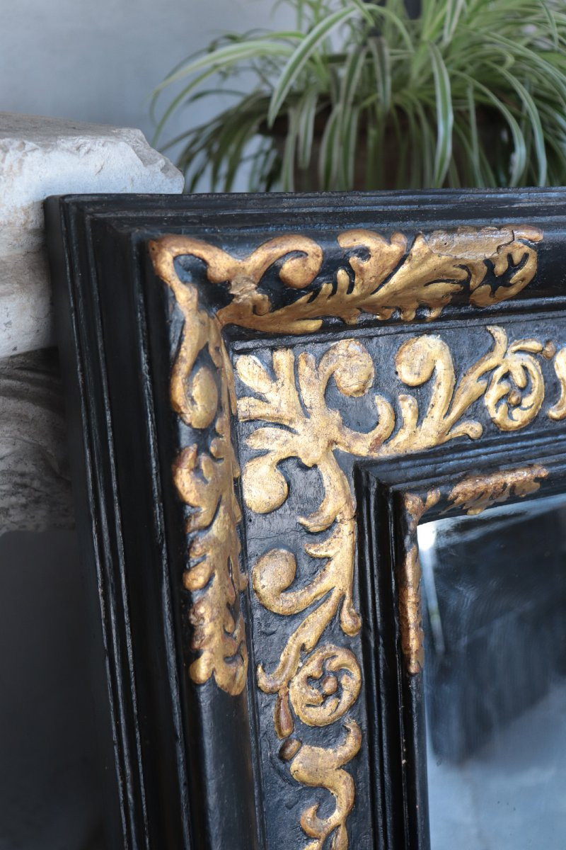 Miroir noir à motifs dorés, Toscane, XVIIe siècle-photo-1