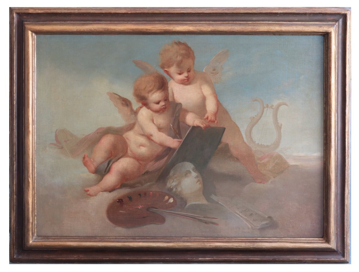 Painting: Allegory Of The Arts, Late 19th Century-photo-3