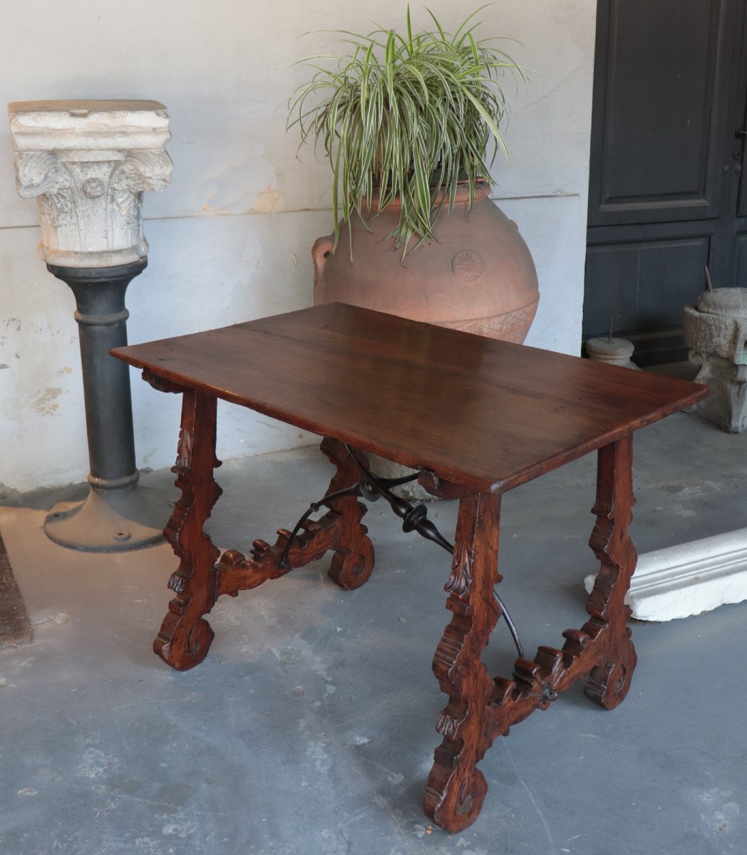 Table en forme de lyre, Espagne, XVIIe siècle-photo-3