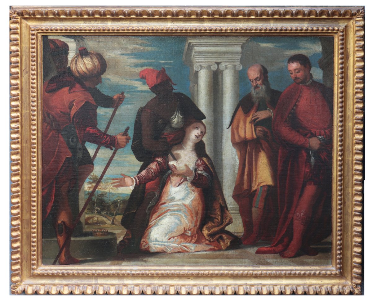 Painting: The Martyrdom Of Saint Justina, 17th Century-photo-2