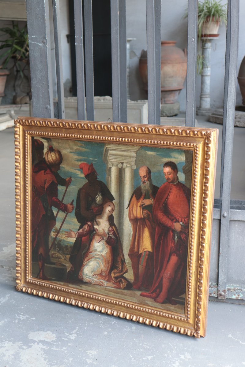 Painting: The Martyrdom Of Saint Justina, 17th Century-photo-3
